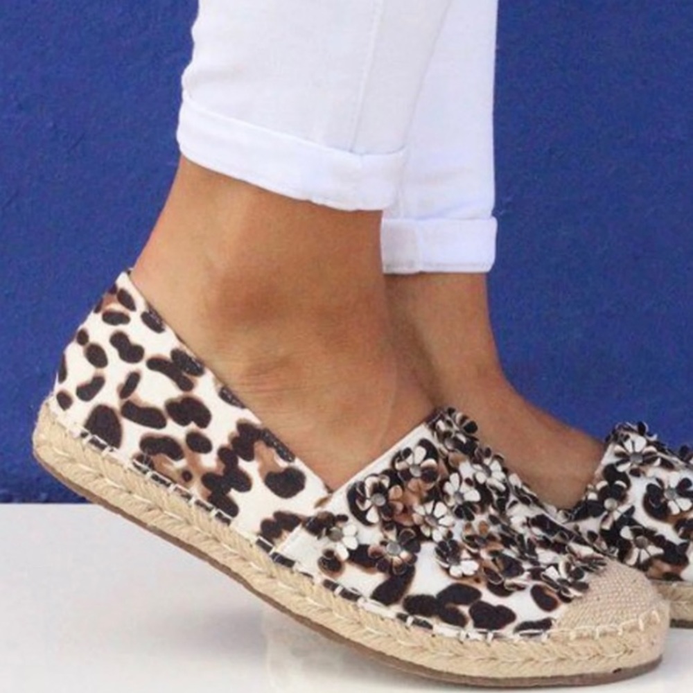 Makers espadrilles leopard floral loafers NEW